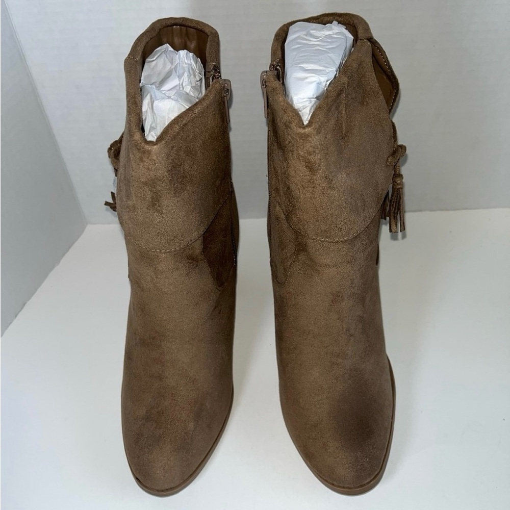 Ollio Women’s Suede Heeled Boots Size 9